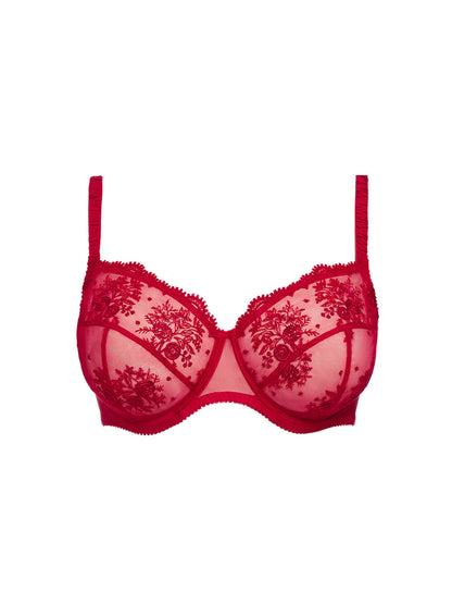 Intrigue Full Cup Support Bra In Opera Red - Simone Perele