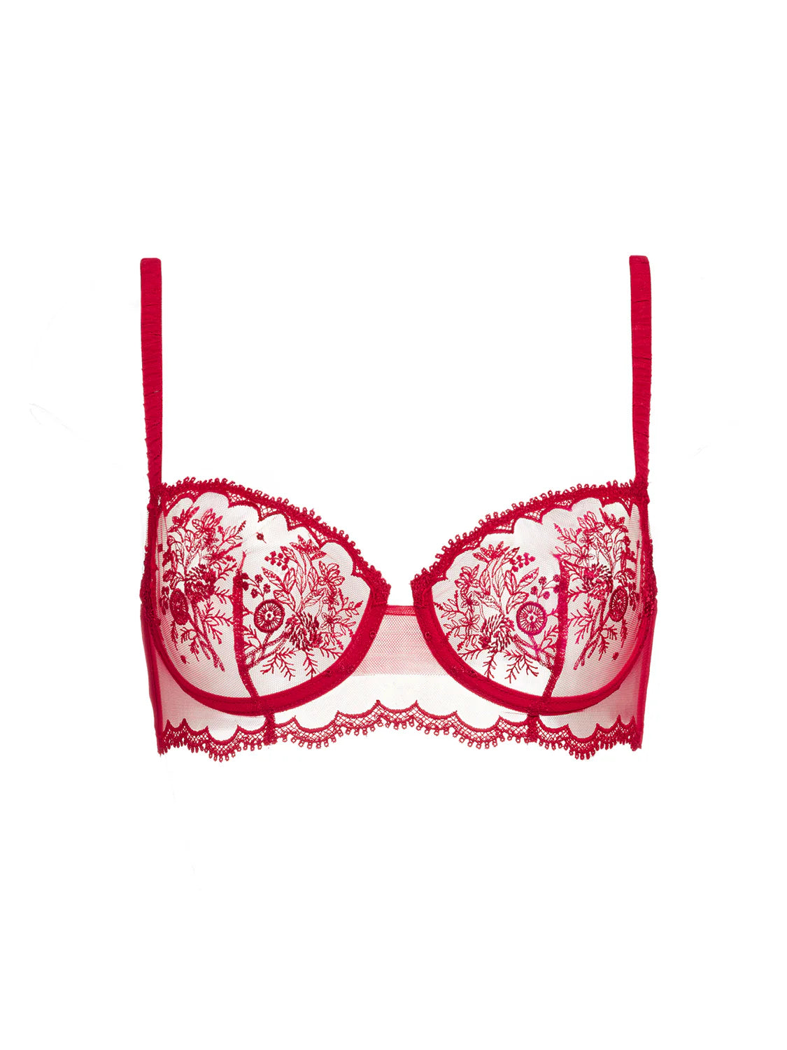 Intrigue Half Cup Bra In Opera Red - Simone Perele