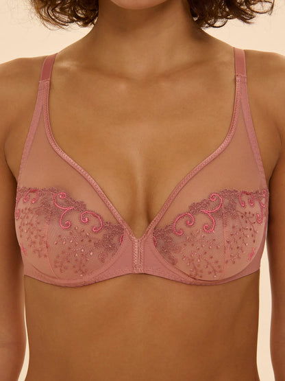 Delice Full Cup Plunge Bra in Smokey Pink - Simone Perele
