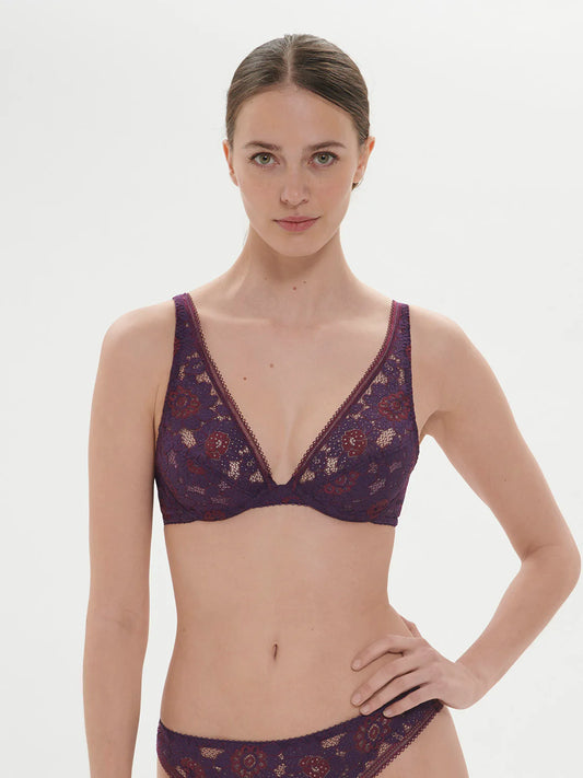 Festive Underwired Triangle Bra In Euphoria Purple - Simone Perele