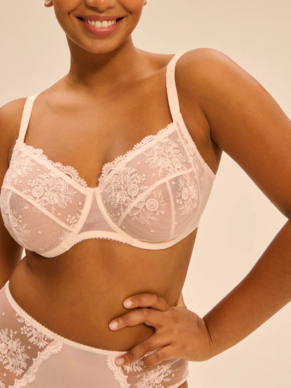 Intrigue Full Cup Support Bra In Sakura Pink - Simone Perele
