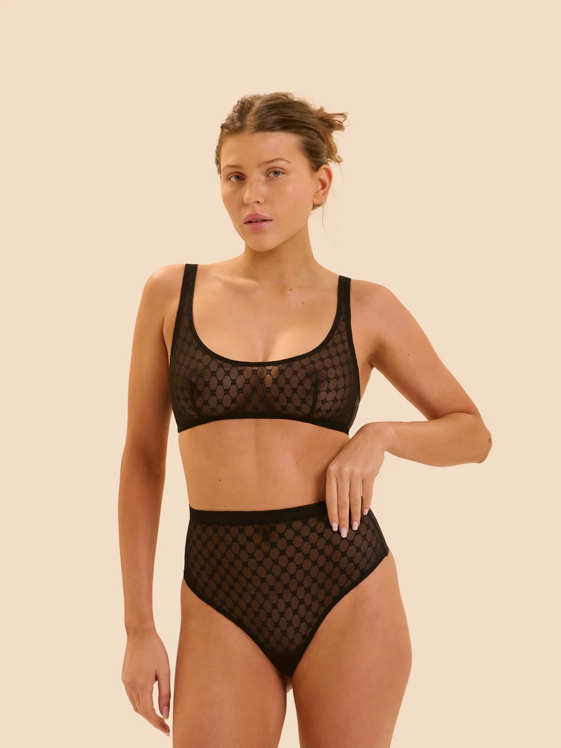 Plume High Waist Shaper Thong in Peau Rosee - Simone Perele