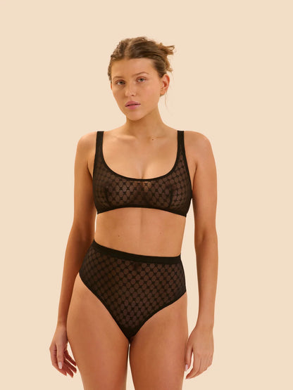Plume High Waist Shaper Thong in Peau Rosee - Simone Perele