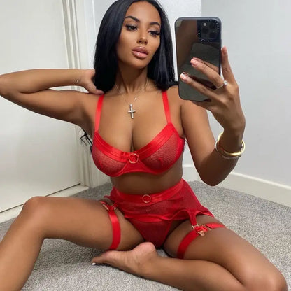 Fishnet Bra Set