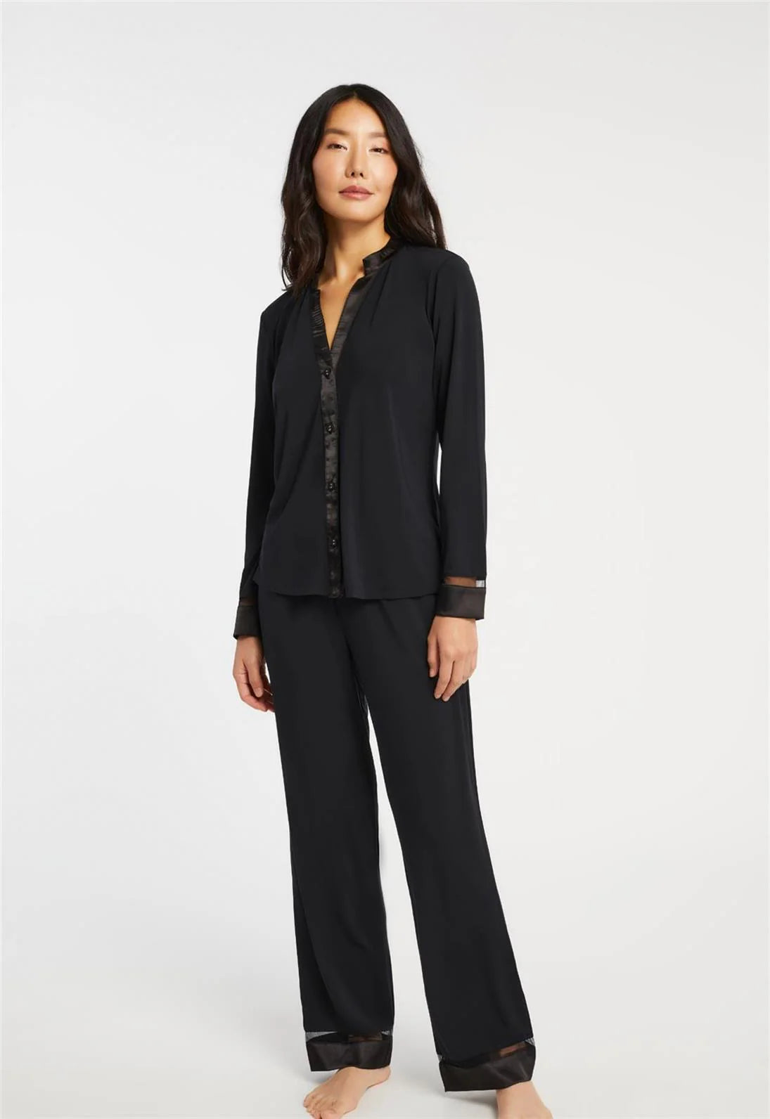 Tuxedo PJ Set In Black - Fleurt