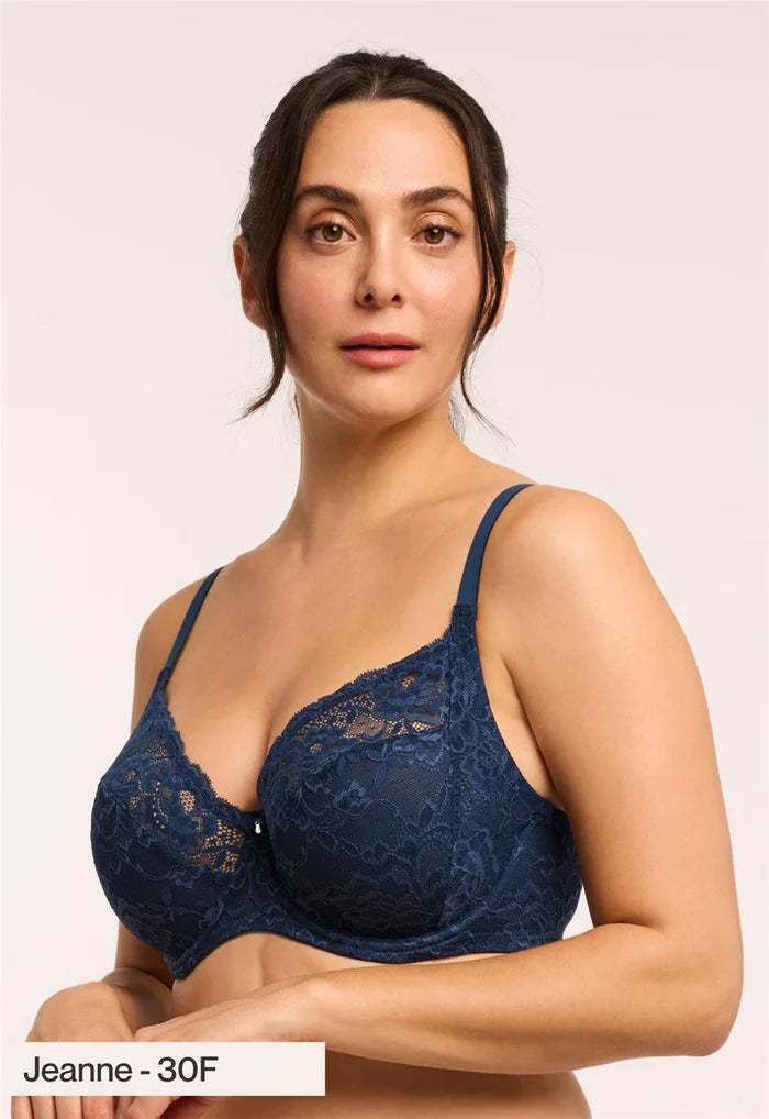 Muse Full Cup Lace Bra In Cambridge Blue - Montelle