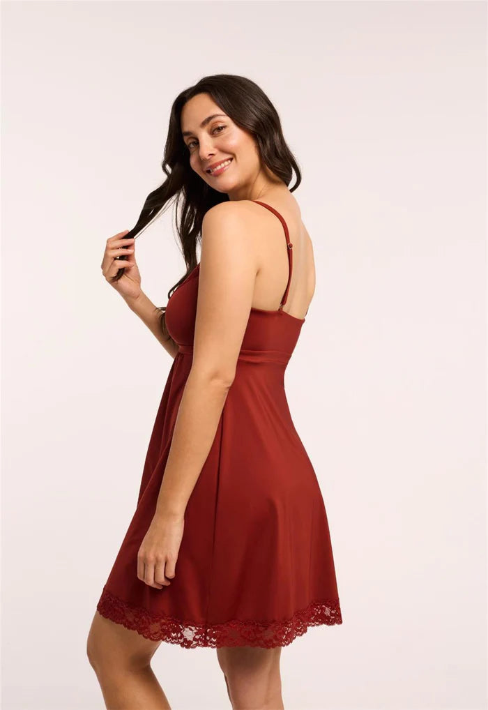 Full Bust Support Chemise In Chili - Montelle