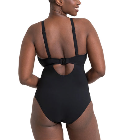 Zip Tide Non-Wired Multiway Swimsuit in Black - Curvy Kate