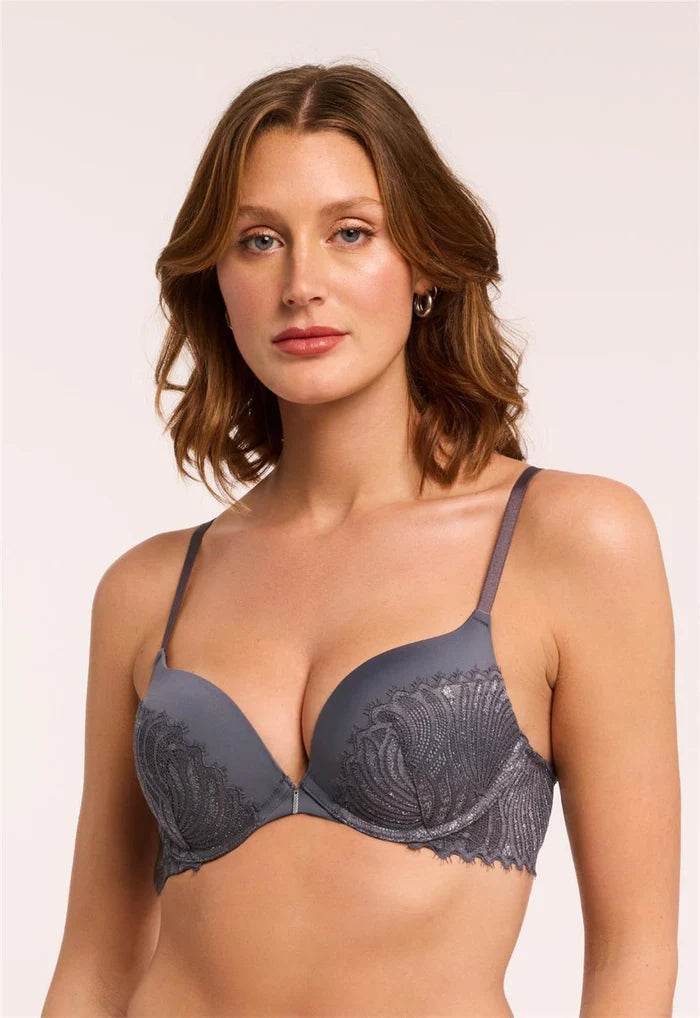 Lights Out Prodigy Bra In Magnet/Silver - Montelle