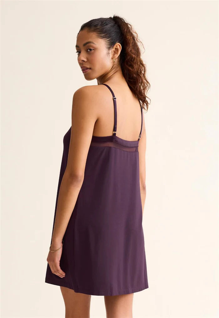 Tuxedo Slip Chemise In Vino - Fleurt