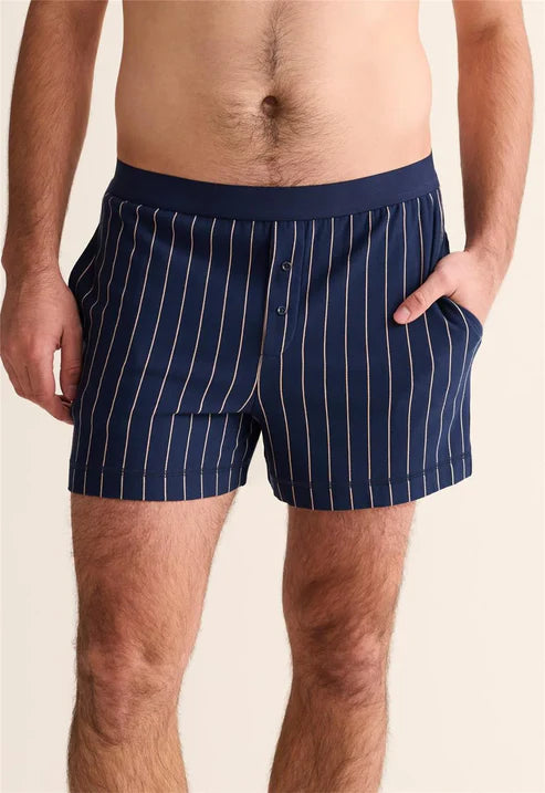 Boyfriend Boxer Short In Ink/Praline Stripe - Fleurt
