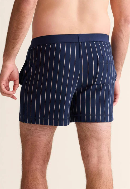 Boyfriend Boxer Short In Ink/Praline Stripe - Fleurt