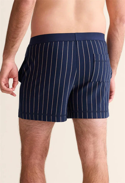 Boyfriend Boxer Short In Ink/Praline Stripe - Fleurt