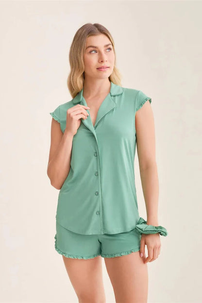 Shortie PJ Set In Agave Green - Fleurt