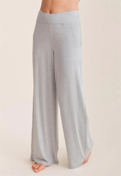 Flared Leg Pant with Pockets in Heather Grey - Fleurt