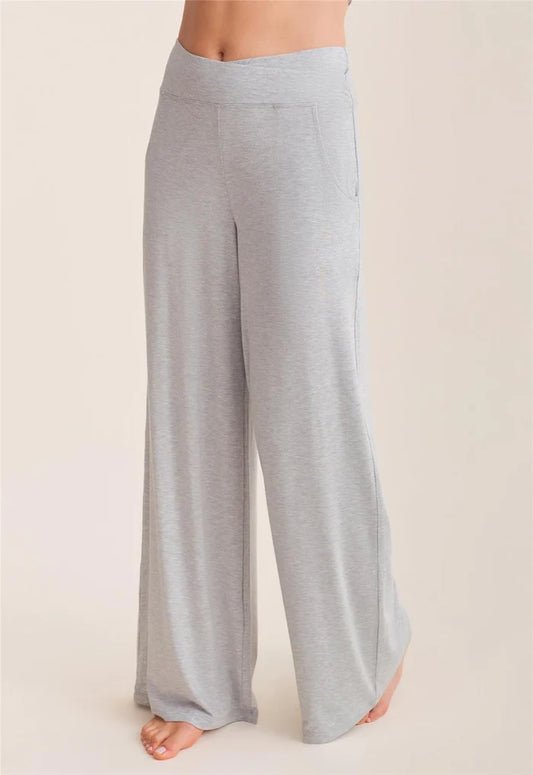 Flared Leg Pant with Pockets in Heather Grey - Fleurt