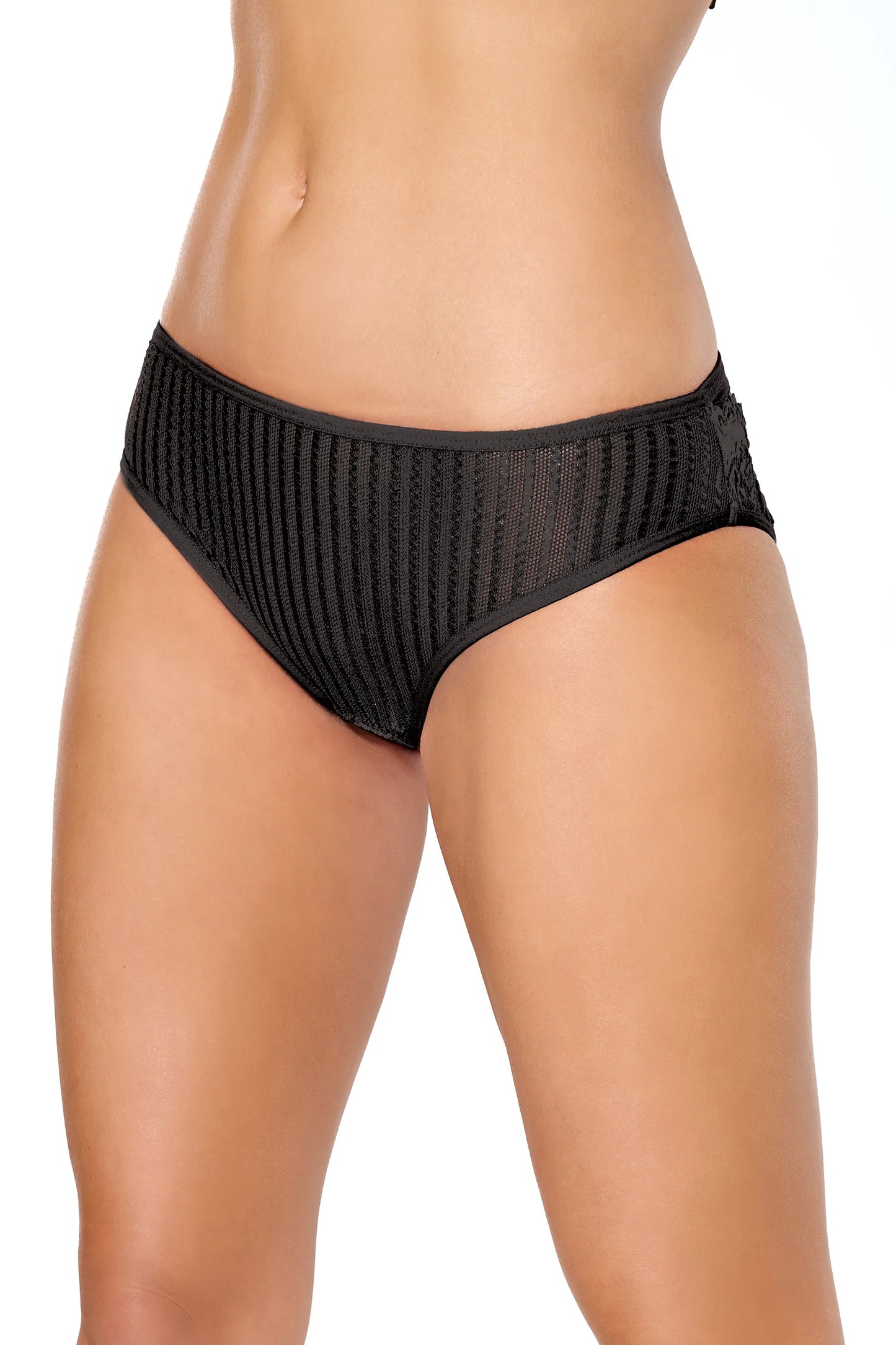Pinstripe Mesh with Scallop Lace Panty - Coquette