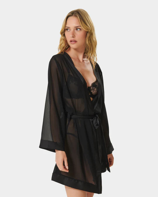 Chiffon Kimono In Black - Bluebella