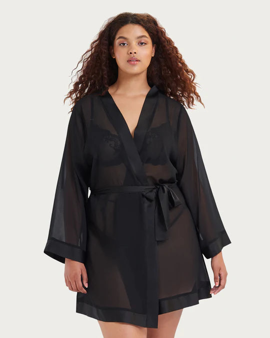 Chiffon Kimono In Black - Bluebella