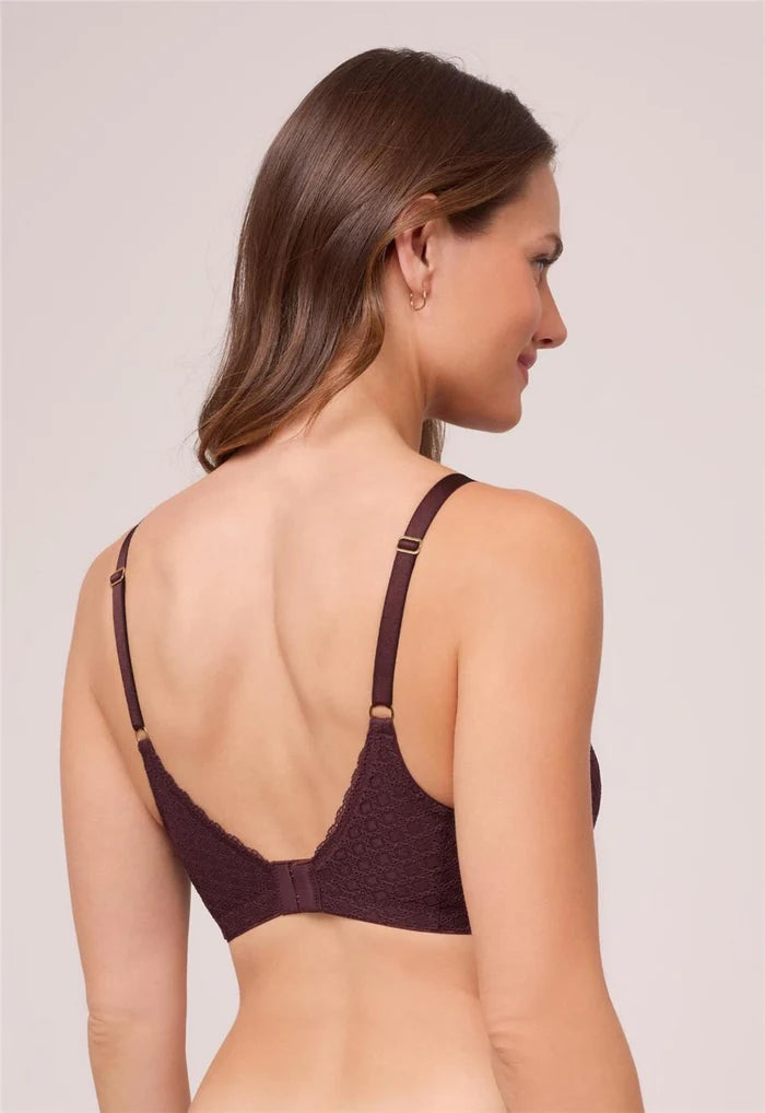 Ayla Lace Wireless Bra in Fudge - Montelle