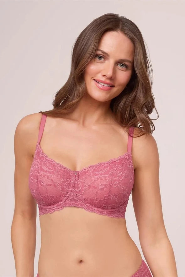 Flirt Demi Lace Bra In Lipstick - Montelle