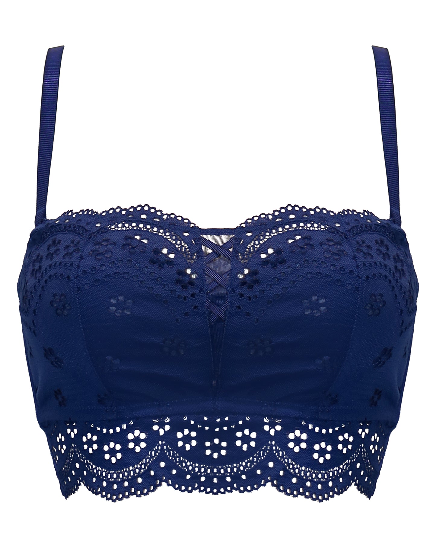 Swoon Strapless Longline Bra In Navy - Pour Moi