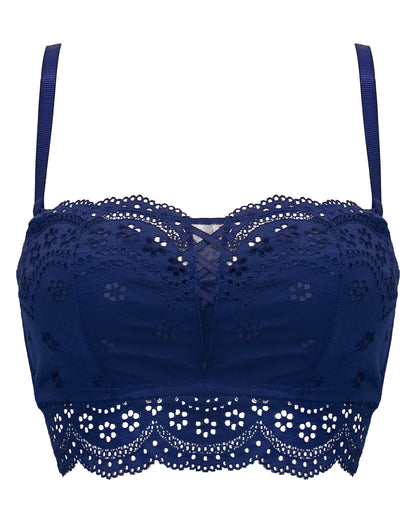 Swoon Strapless Longline Bra In Navy - Pour Moi