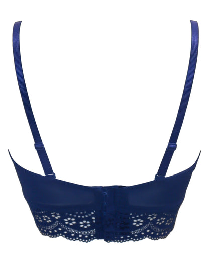 Swoon Strapless Longline Bra In Navy - Pour Moi