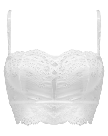 Swoon Strapless Longline Bra In White - Pour Moi