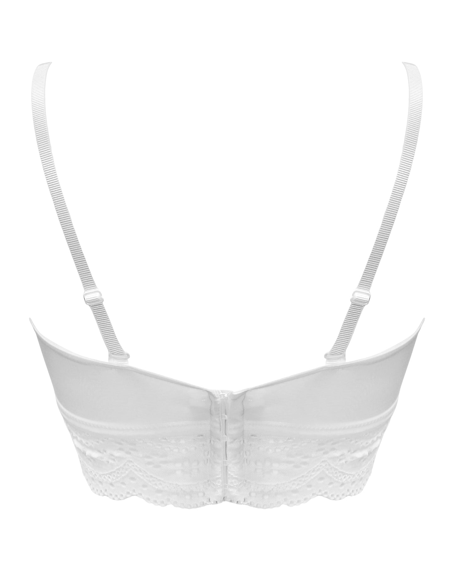 Swoon Strapless Longline Bra In White - Pour Moi