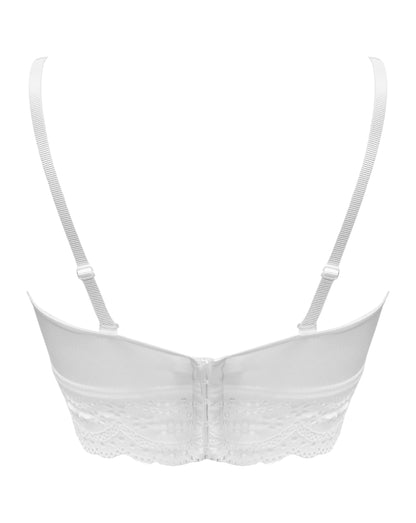 Swoon Strapless Longline Bra In White - Pour Moi