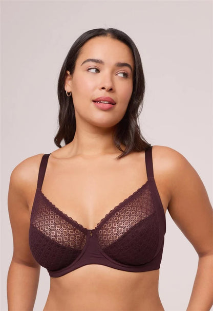 Muse Full Cup Lace Bra In Fudge - Montelle
