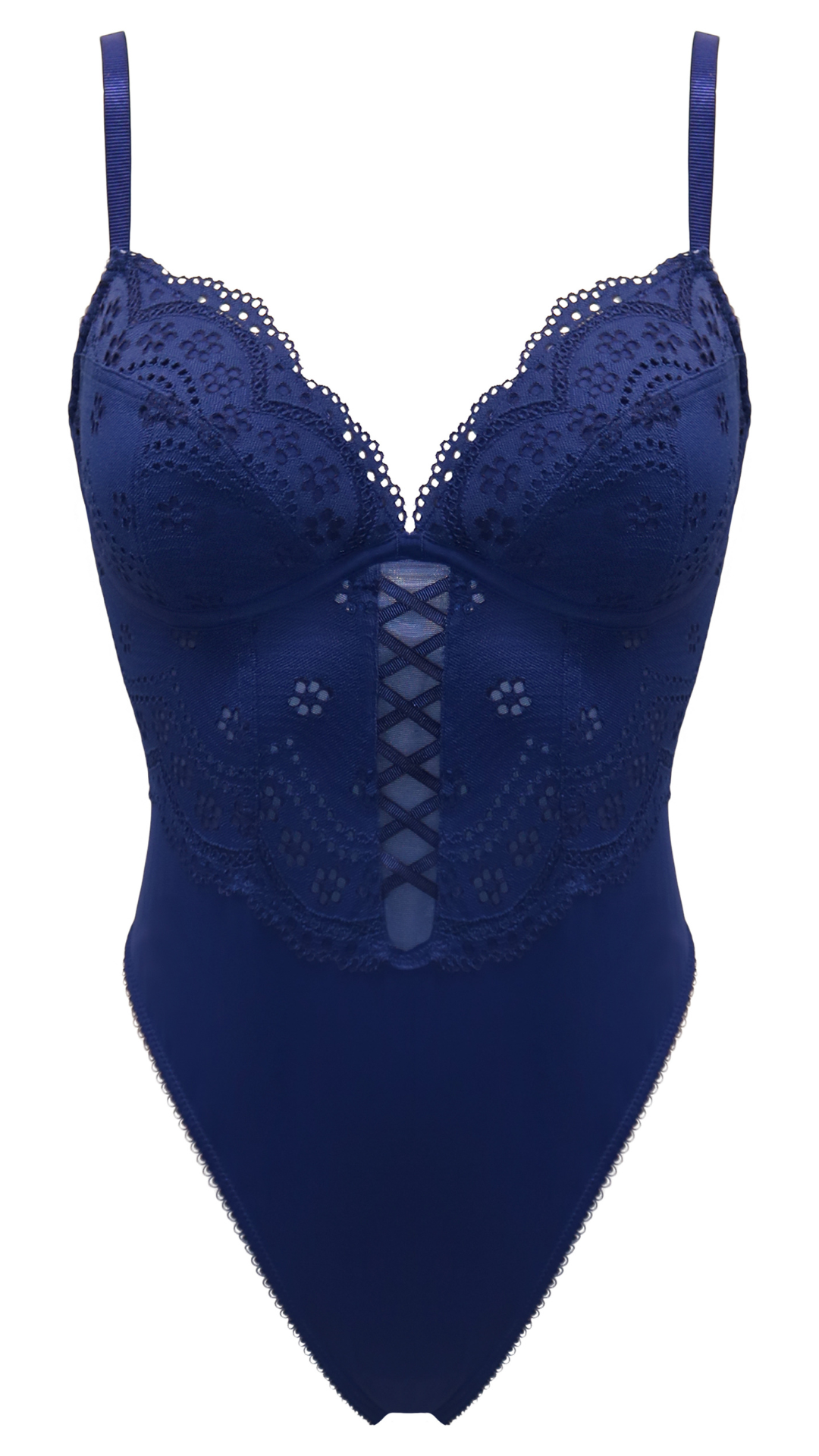 Swoon Padded Plunge Body In Navy - Pour Moi