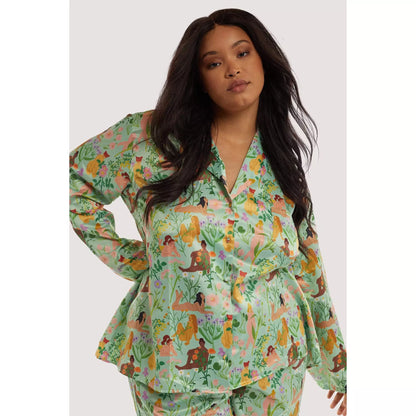 Bodil Jane Recycled Satin Long Sleeve Top - Playful Promises