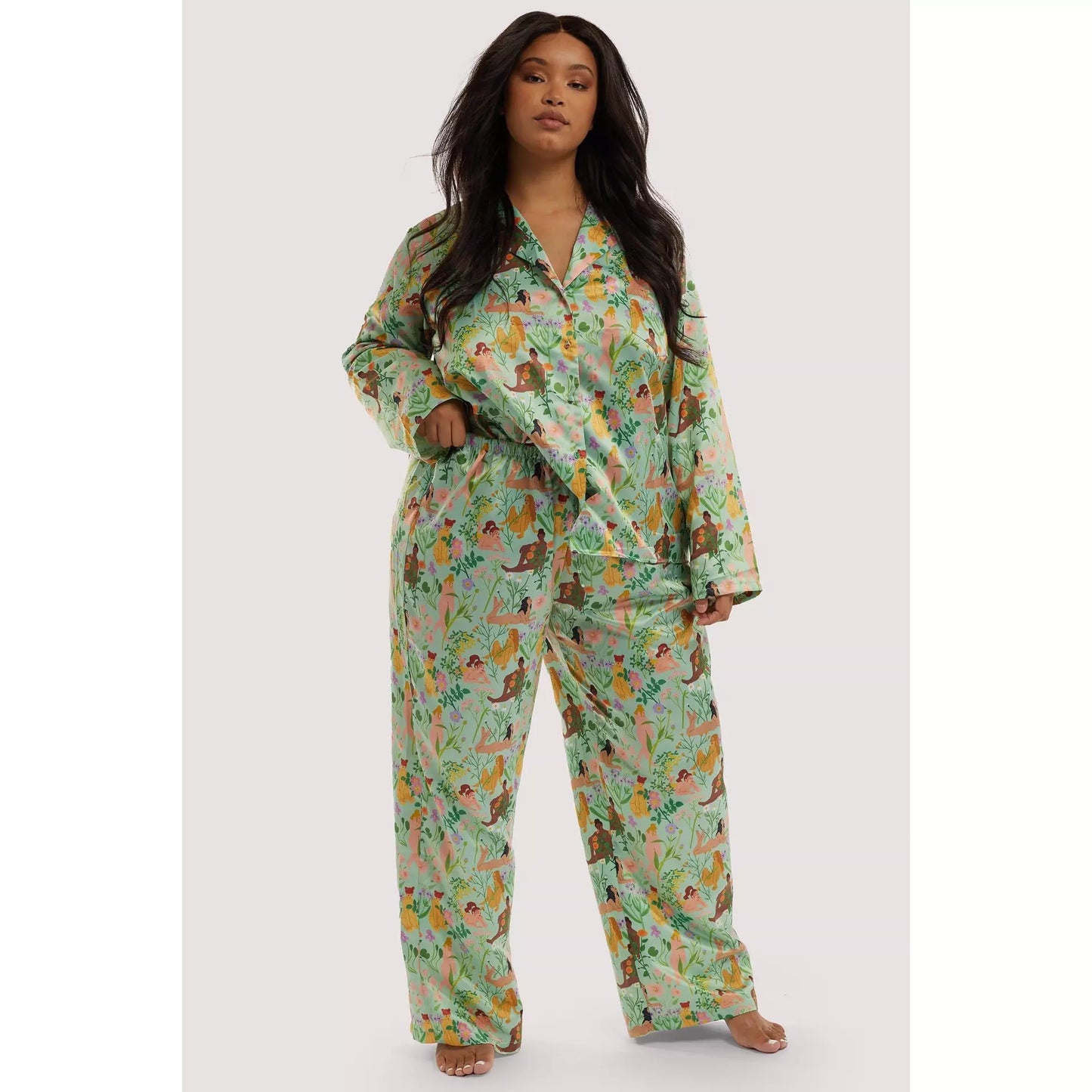 Bodil Jane Recycled Satin Long Sleeve Top - Playful Promises