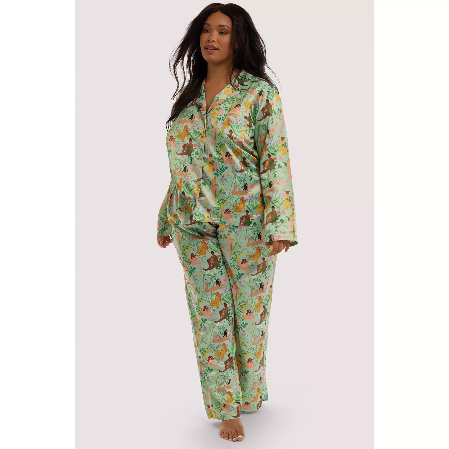 Bodil Jane Recycled Satin Long Sleeve Top - Playful Promises