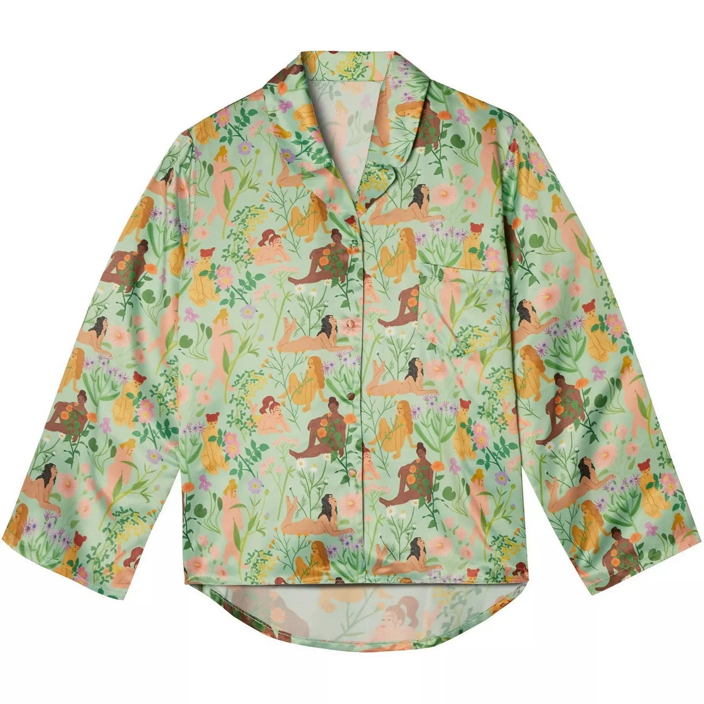 Bodil Jane Recycled Satin Long Sleeve Top - Playful Promises