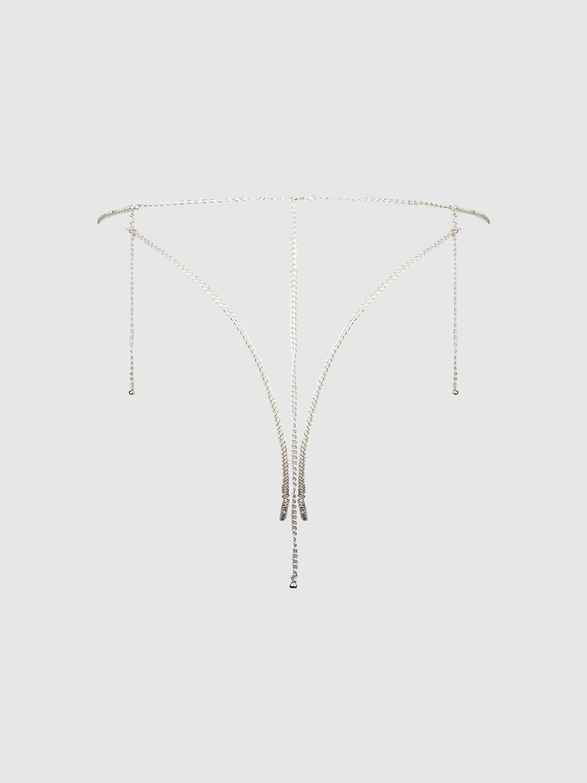 Rhinestone & Pearl Butterfly Panty In Silver - House of Desire