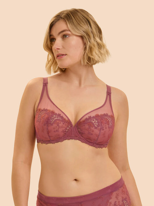 Wish Full Cup Plunge Bra in Santal Pink by Simone Pérèle, available at BraTopia