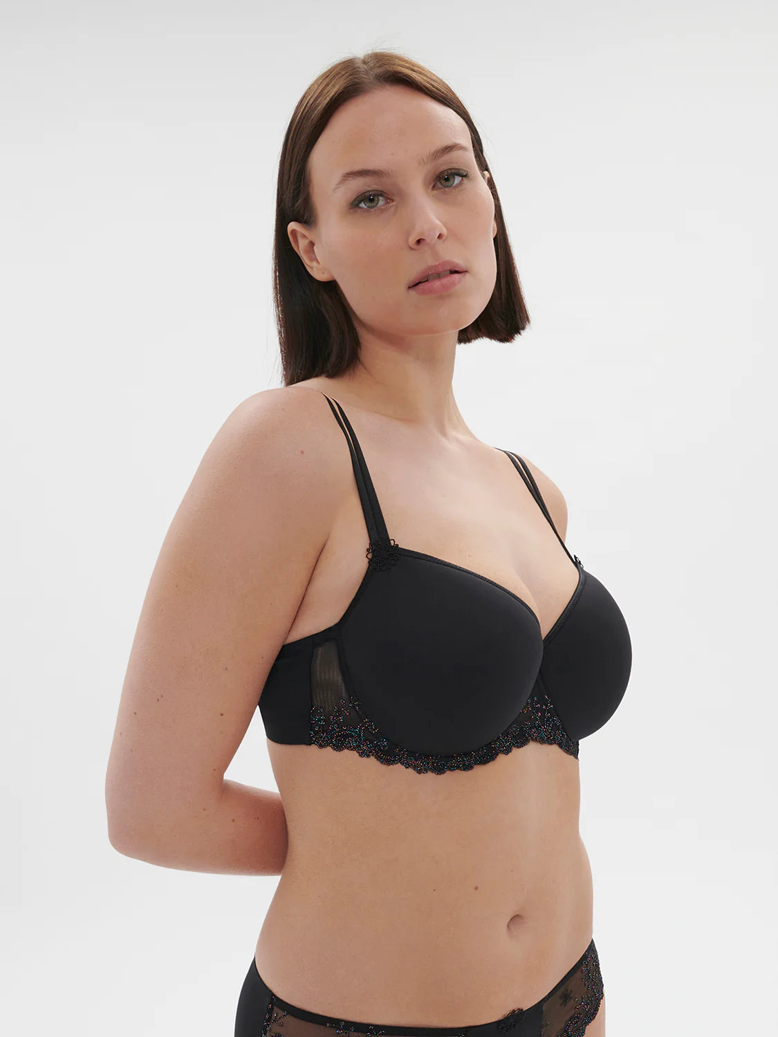 Delice Squared Neckline Spacer Bra In Noir Gem - Simone Perele