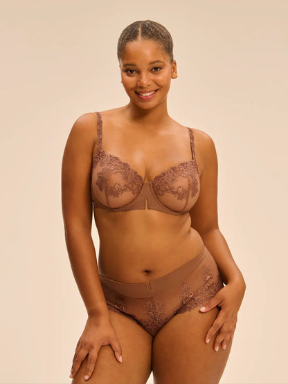 Saga Half Cup Bra In Tender Brown - Simone Perele