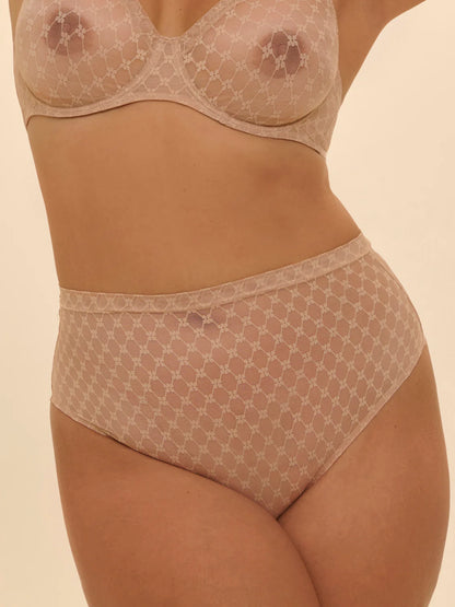 Plume High Waist Shaper Thong in Peau Rosee - Simone Perele