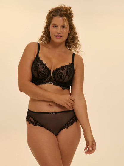 Idole Half Padded Plunge Bra in Black - Simone Perele