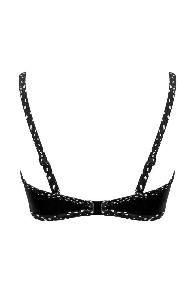 Rhodes Srapless Underwired Bikini Top In Black & White - Pour Moi