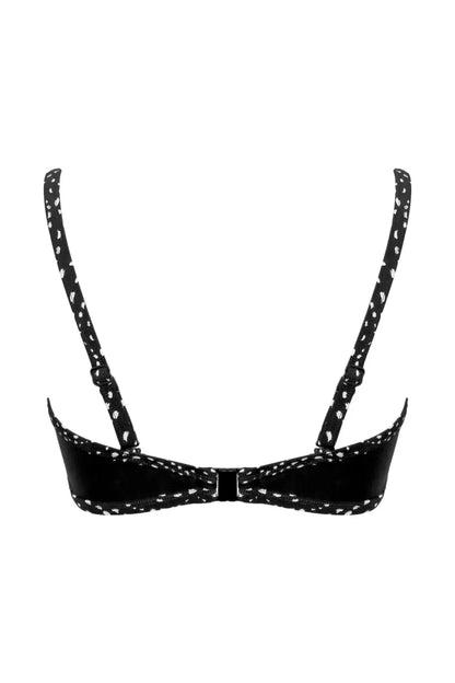 Rhodes Srapless Underwired Bikini Top In Black & White - Pour Moi