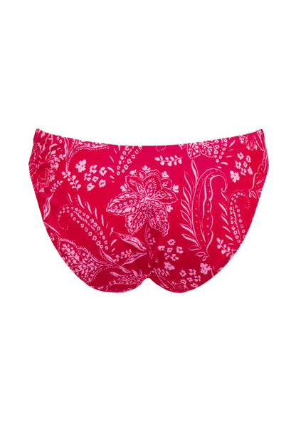 Palm Springs Colour Block Tab Brief In Red & Pink - Pour Moi, back view of Product picture with white background
