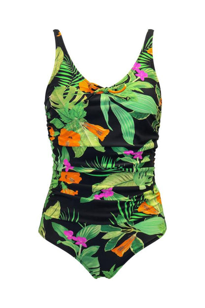 Palermo Scoop Neck Control Swimsuit In Tropical - Pour Moi