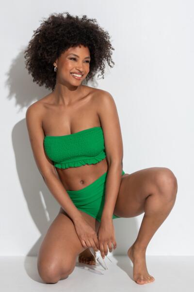 Free Spirit Strapless Underwired Top In Green - Pour Moi