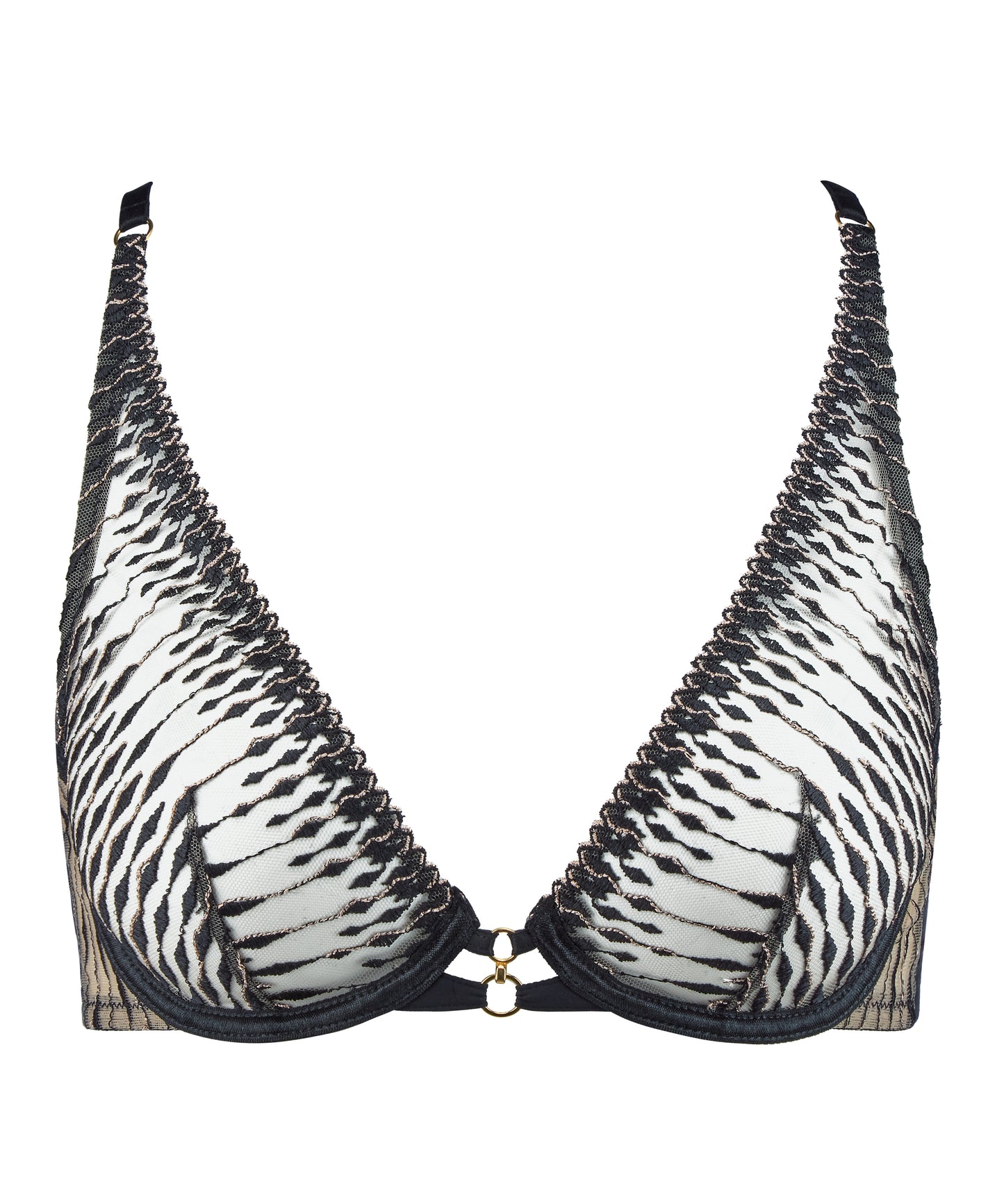 Voodoo Kiss Ultra Plunge Triangle Bra In Millenium Black - Aubade