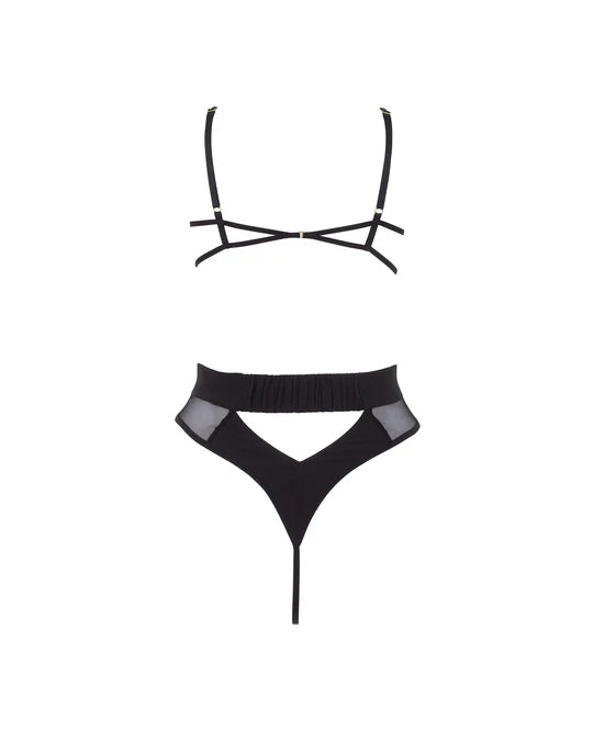 Orla Sheer Mesh Bodysuit Black - Bluebella